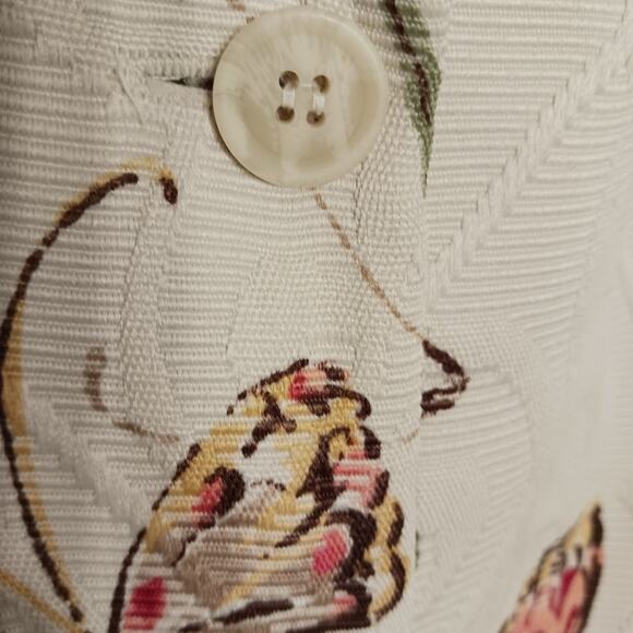 Alfred Dunner Butterfly Jacket Plus Sz 16 Ivory Brocade Textured Cottage Career - Picture 10 of 16